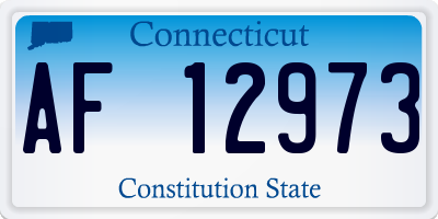 CT license plate AF12973