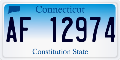 CT license plate AF12974