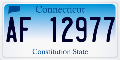 CT license plate AF12977