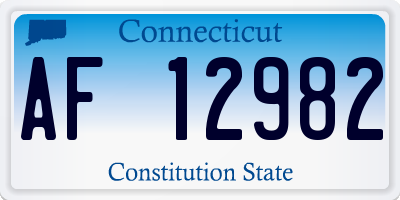 CT license plate AF12982
