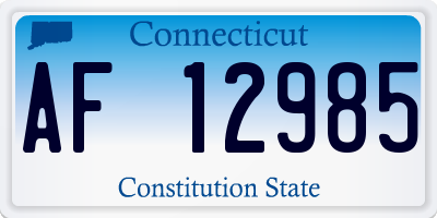 CT license plate AF12985