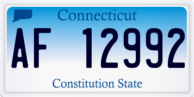 CT license plate AF12992