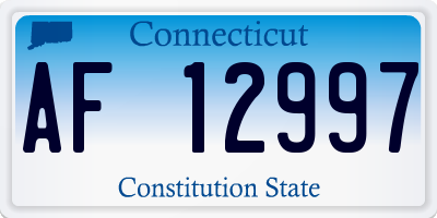 CT license plate AF12997