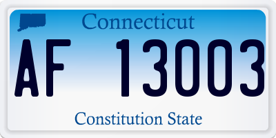 CT license plate AF13003