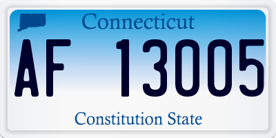 CT license plate AF13005