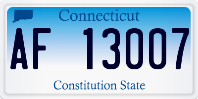 CT license plate AF13007