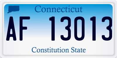 CT license plate AF13013