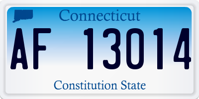 CT license plate AF13014