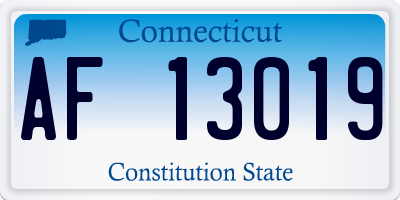 CT license plate AF13019