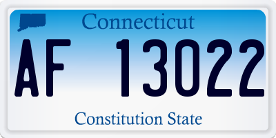 CT license plate AF13022