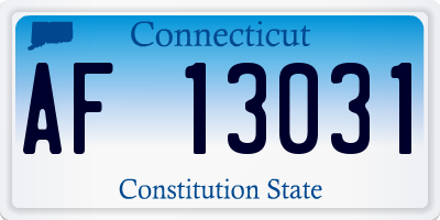 CT license plate AF13031