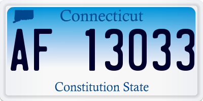 CT license plate AF13033