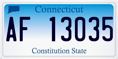 CT license plate AF13035