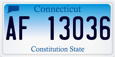 CT license plate AF13036