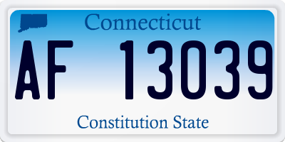 CT license plate AF13039