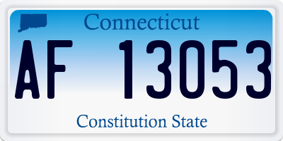 CT license plate AF13053