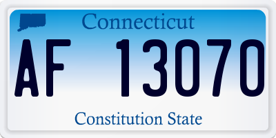 CT license plate AF13070