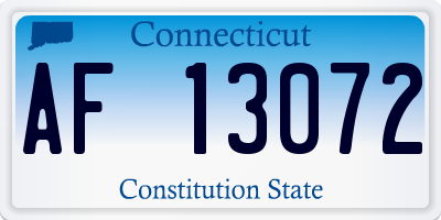 CT license plate AF13072