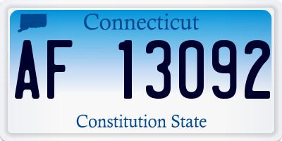 CT license plate AF13092