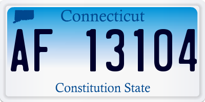 CT license plate AF13104