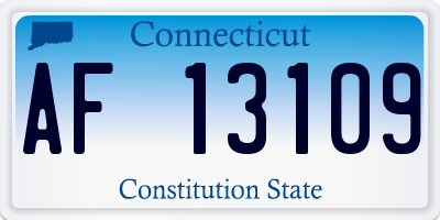 CT license plate AF13109