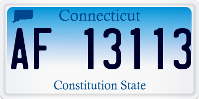 CT license plate AF13113