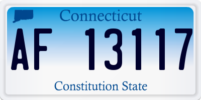 CT license plate AF13117