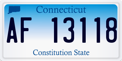 CT license plate AF13118