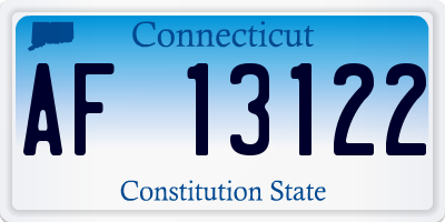CT license plate AF13122