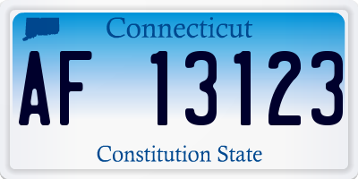 CT license plate AF13123
