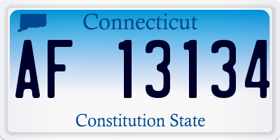 CT license plate AF13134