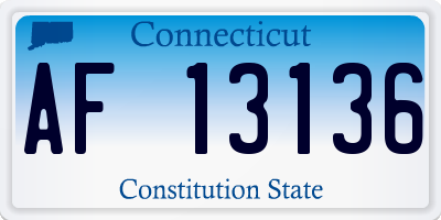 CT license plate AF13136