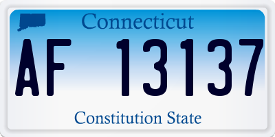 CT license plate AF13137