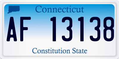 CT license plate AF13138
