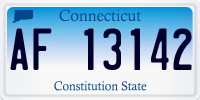 CT license plate AF13142