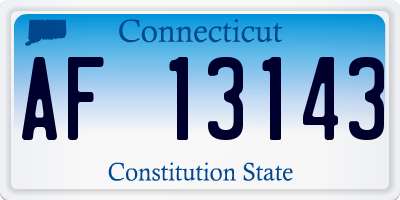 CT license plate AF13143