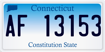 CT license plate AF13153