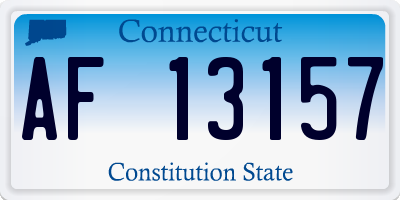 CT license plate AF13157