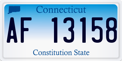 CT license plate AF13158