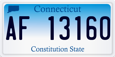 CT license plate AF13160