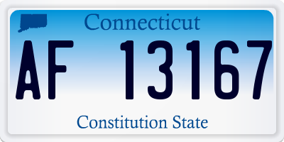 CT license plate AF13167