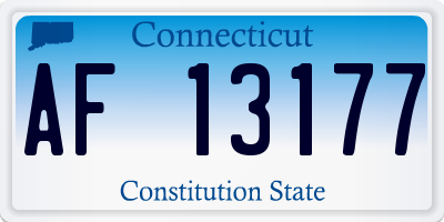 CT license plate AF13177
