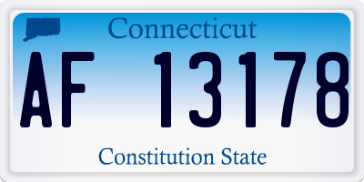CT license plate AF13178