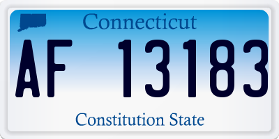 CT license plate AF13183