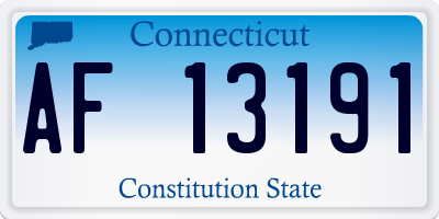 CT license plate AF13191