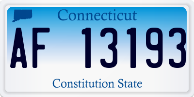 CT license plate AF13193