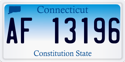 CT license plate AF13196