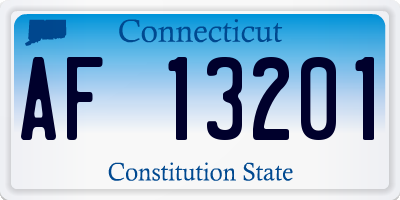 CT license plate AF13201