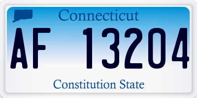 CT license plate AF13204