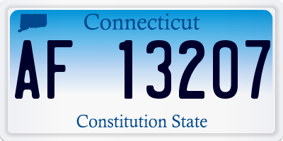 CT license plate AF13207